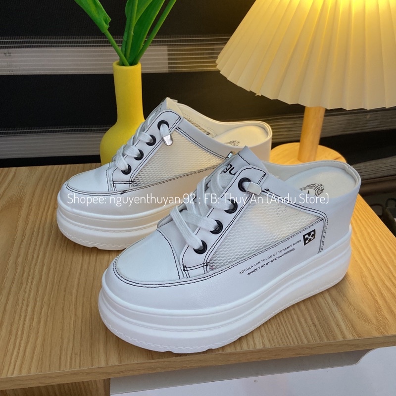 Giày sục thể thao độn đế 9cm cao cấp⚡️ANDU STORE⚡️[Video,Ảnh thật)