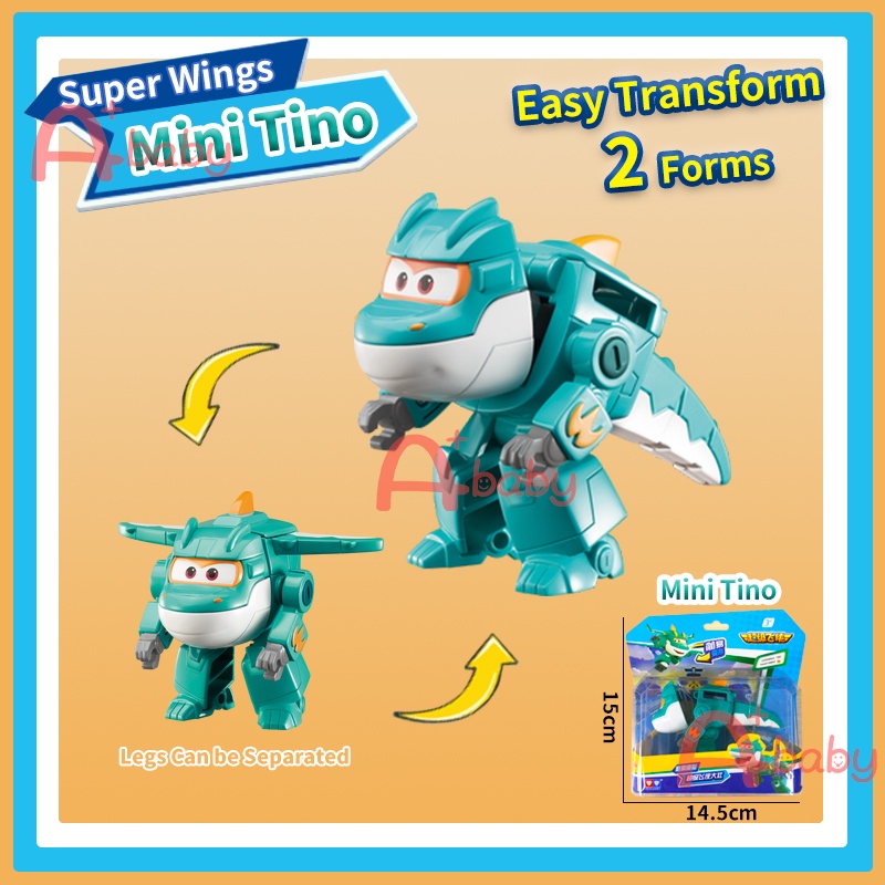 Super Wings 11 Đồ chơi robot biến hình thành lime/ tony/ tino cho bé