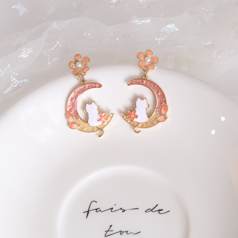 [Augustcloth | AugustJewelry] Bông tai/ Hoa tai chú mèo và mặt trăng dễ thương 2022