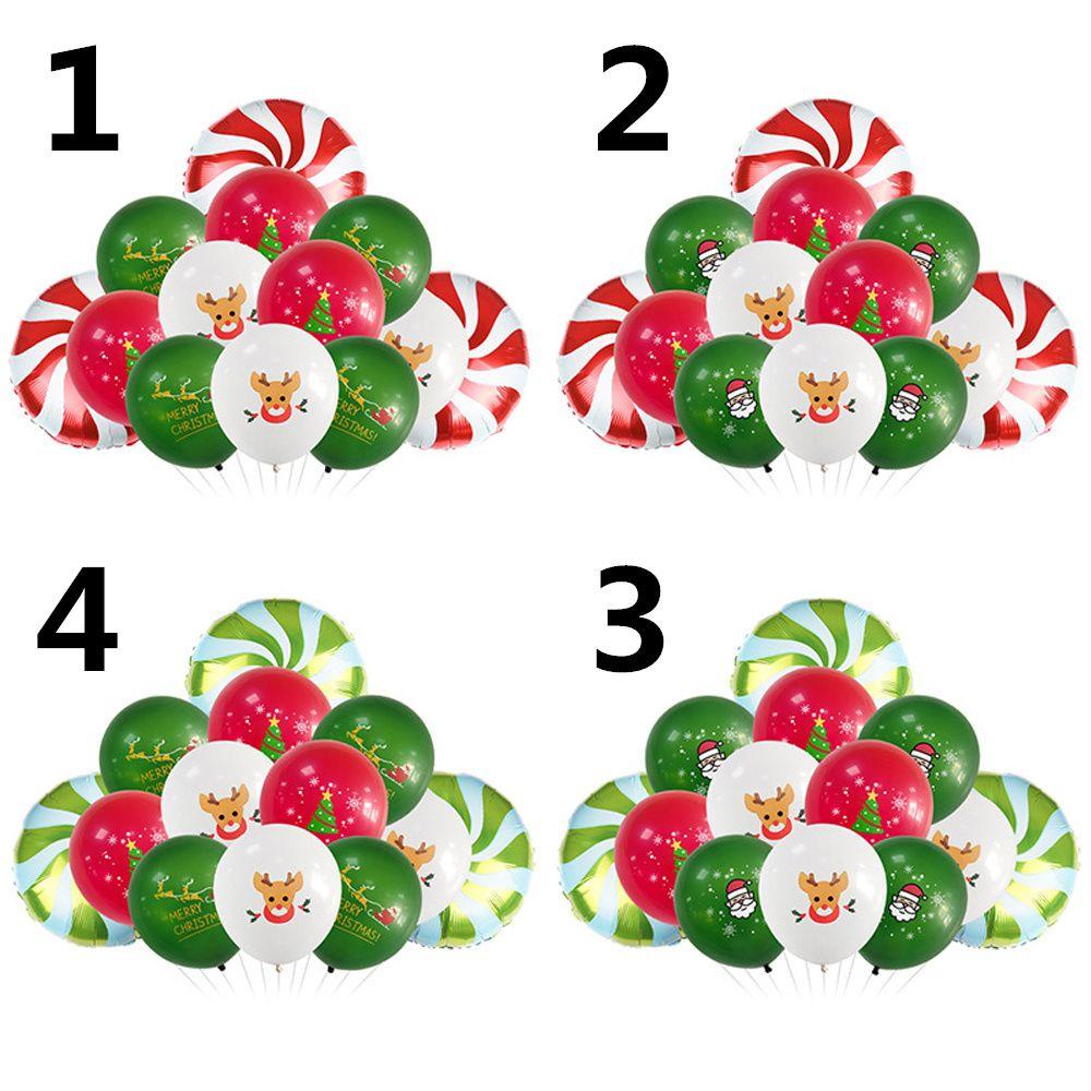 Set 1 13 Bong Bóng Cao Su Trang Trí Tiệc Sinh Nhật / Tiệc Giáng Sinh Màu Đỏ / Xanh Lá / Trắng