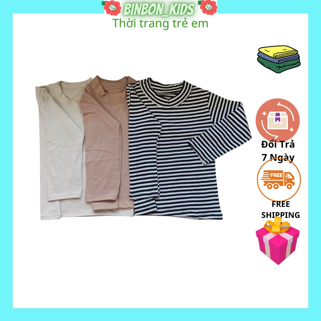 Áo giữ nhiệt cho bé trai và bé gái , Áo thun dài tay cho bé Từ 6-28kg - BINBON KIDS