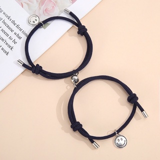 Vòng tay đôi nam châm, charm hình mặt cười