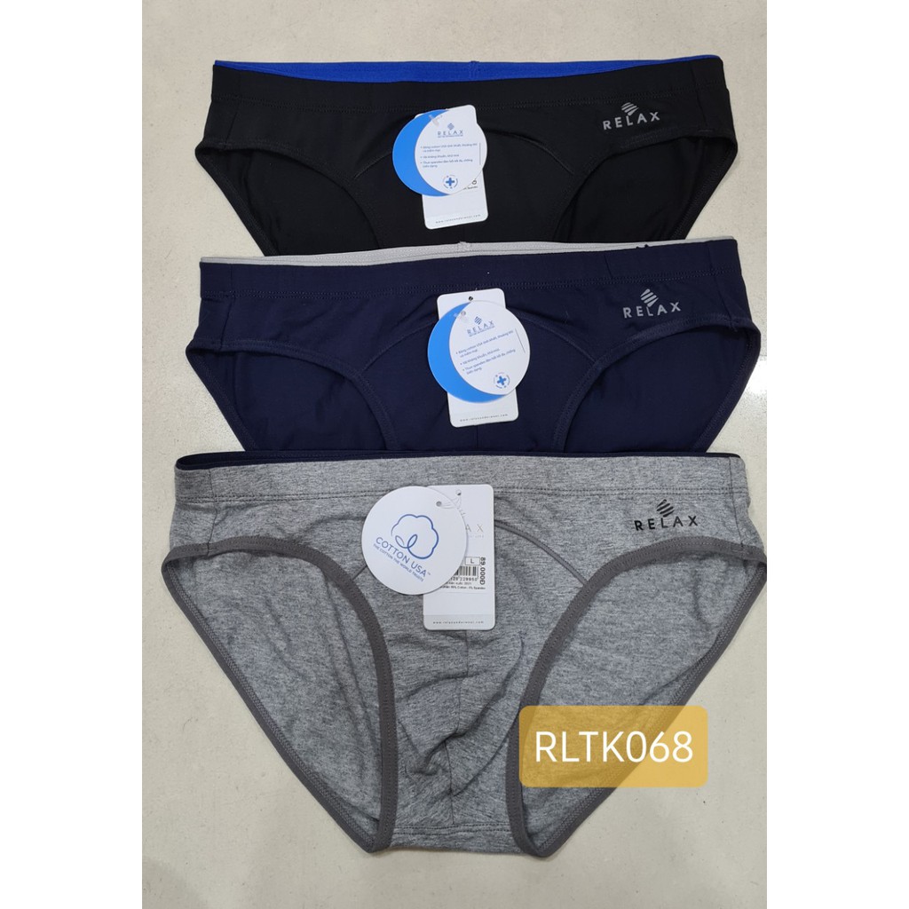 QUẦN LÓT NAM CAO CẤP RELAX K068, DÁNG BRIEF, CHẤT COTTON THẤM HÚT MỒ HÔI