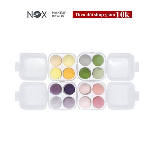 Bộ 4 mút tán trang điểm NOX không chứa latex cho phấn khô và kem dạng lỏng tạo lớp nền hoàn hảo