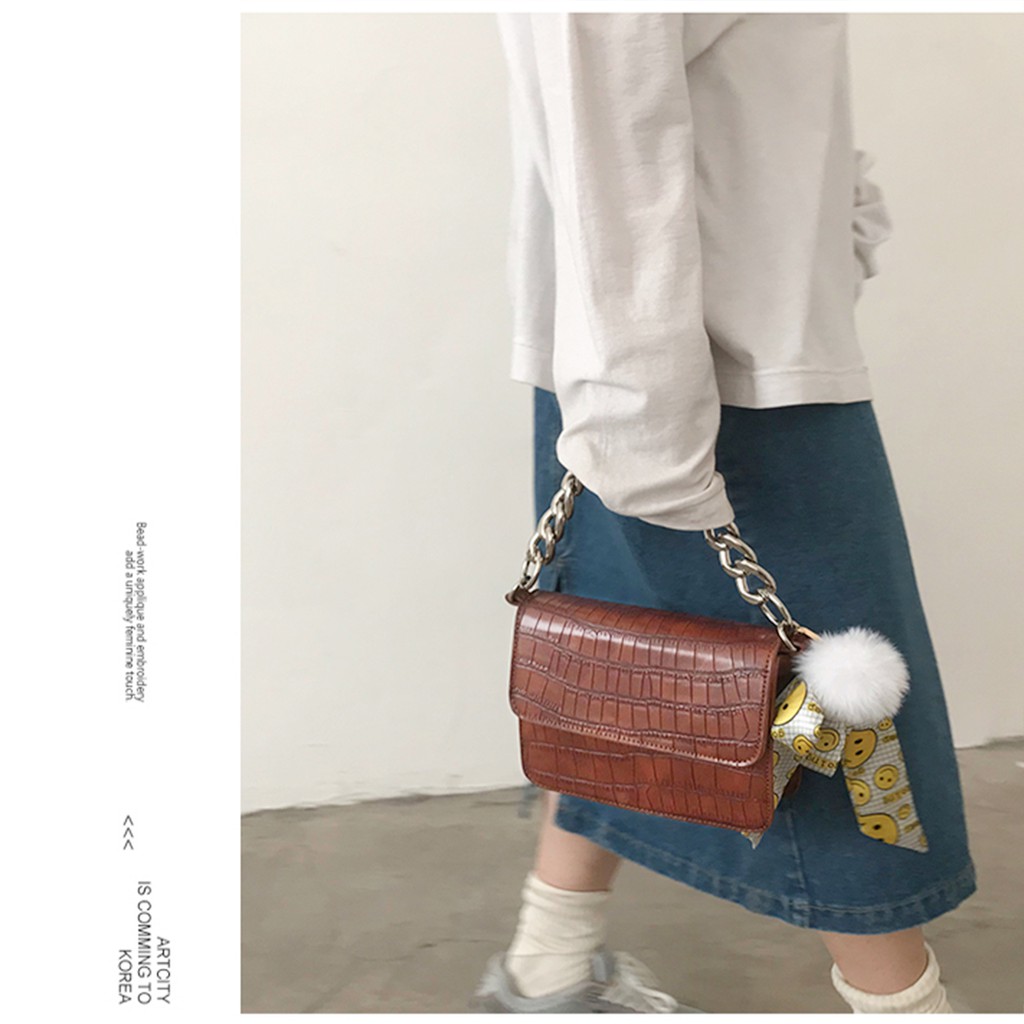 XẢ HÀNG NGHỈ BÁN - Túi quai xích, 2 dây đeo kết hợp được nhiều kiểu, dáng basic dễ phối đồ TC41