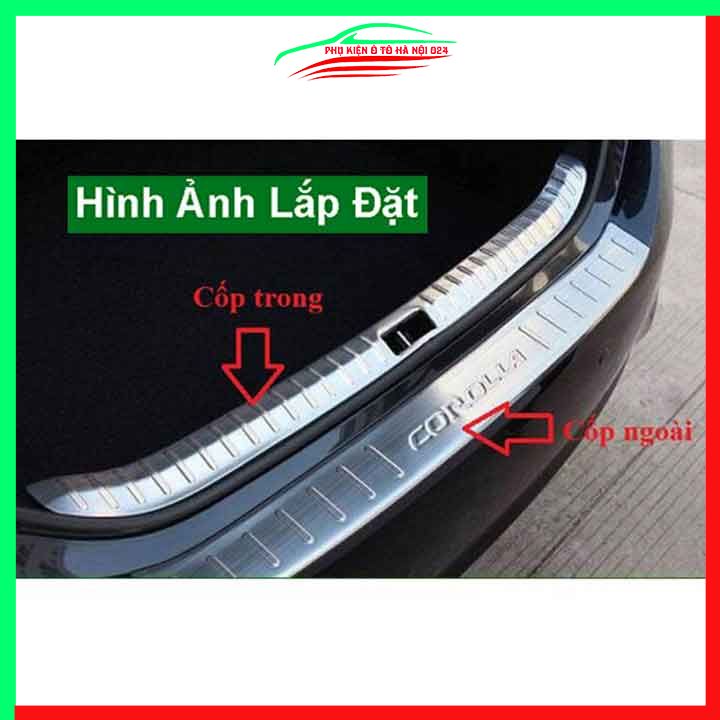 Ốp chống trầy cốp ngoài Altis 2015-2021 Inox sáng bóng