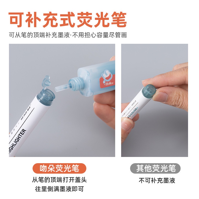 Set 6 bút dạ quang đánh dấu nhiều màu sắc thiết kế đơn giản