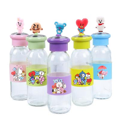 Bình nước army lá cây 400ml BNCI1 thuỷ tinh bình nước cute chai nước dễ thương