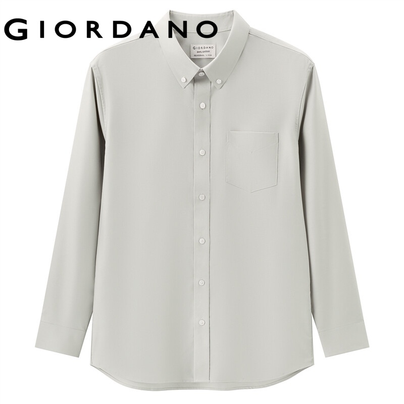 Áo Sơ Mi Oxford GIORDANO 01040479 Tay Dài Cho Nam