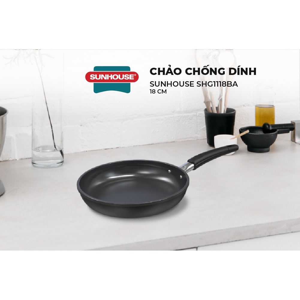 Chảo chống dính SUNHOUSE màu đen viền dày SHG11-BA