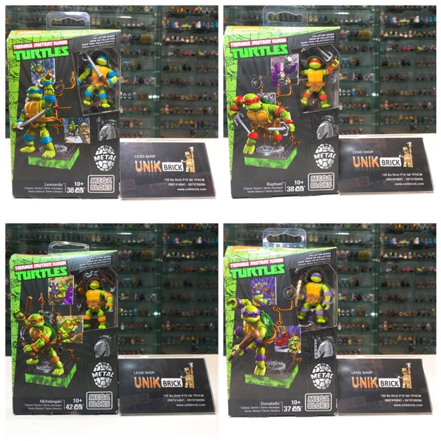 Mega Bloks UNIK BRICK Combo 4 Ninja Turtles - 4 Ninja rùa trong Classic Series chính hãng (như hình)