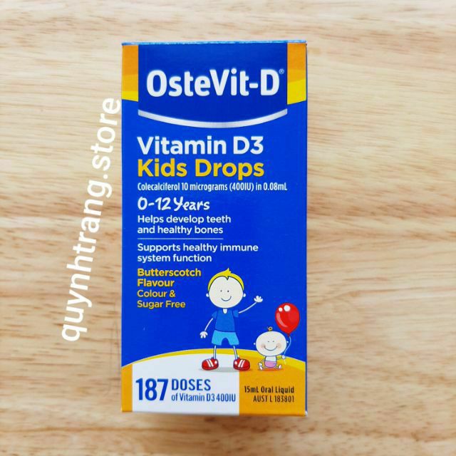 Vitamin D3 dạng giọt - Ostevit của Úc cho bé từ 0-12 tuổi 20ml (7/2023)