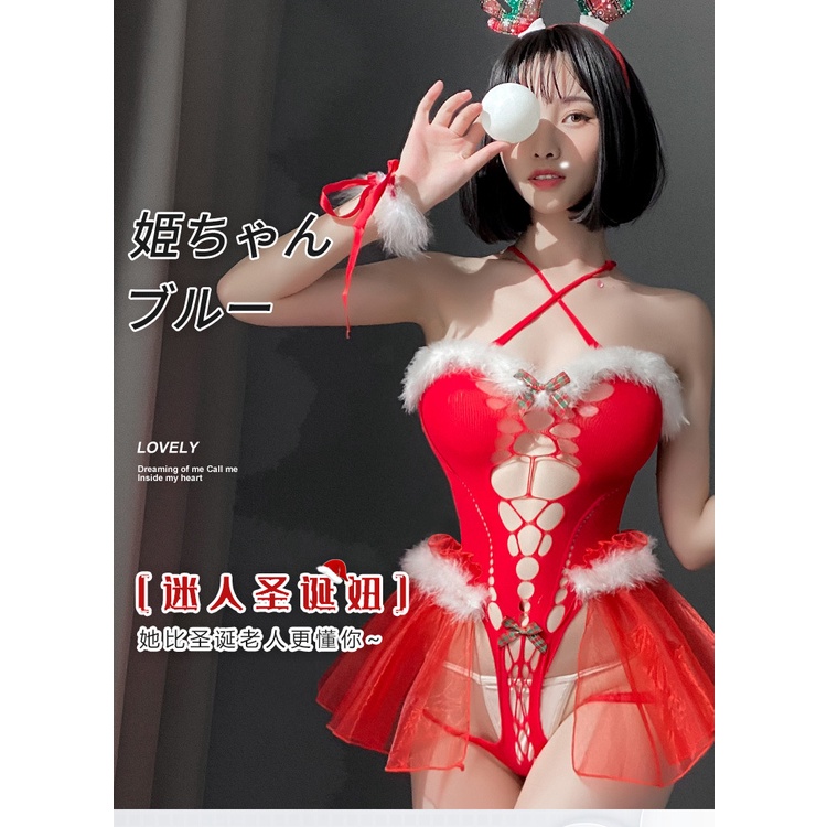 Cosplay Giáng Sinh Sexy Áo Kèm Full Phụ Kiện Phối Viền Lông Cao Cấp - Concept Noel, chụp ảnh studio nàng thơ