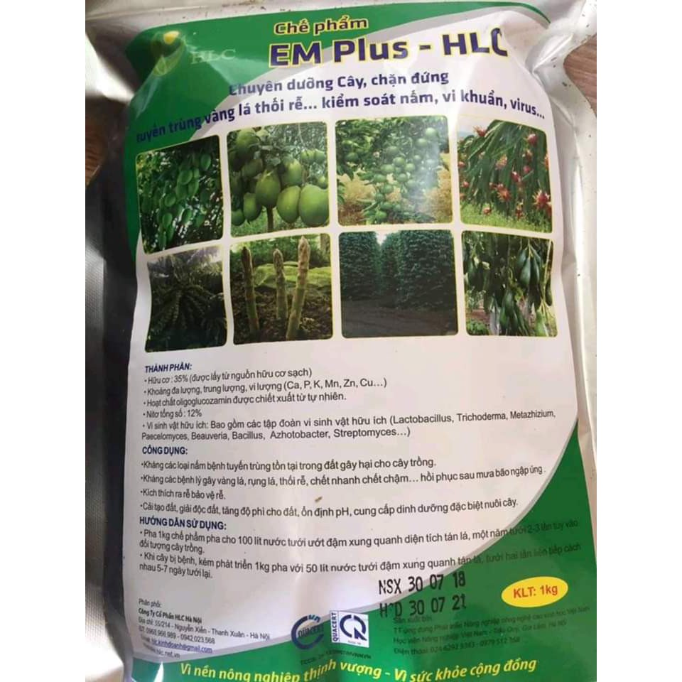 CHẾ PHẨM EM PLUS – HLC - Chuyên dưỡng cây, chặn đứng tuyến trùng, vàng lá thối rễ…kiểm soát nấm vi khuẩn…virus