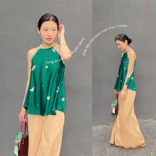 Sumire Store Áo yếm lụa Diên Phúc - Xanh lá