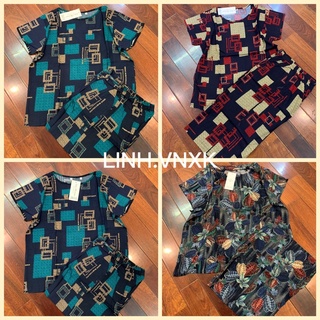 Bộ lanh trung niên cho mẹ mặc nhà, ống sớ chất lanh thái xịn