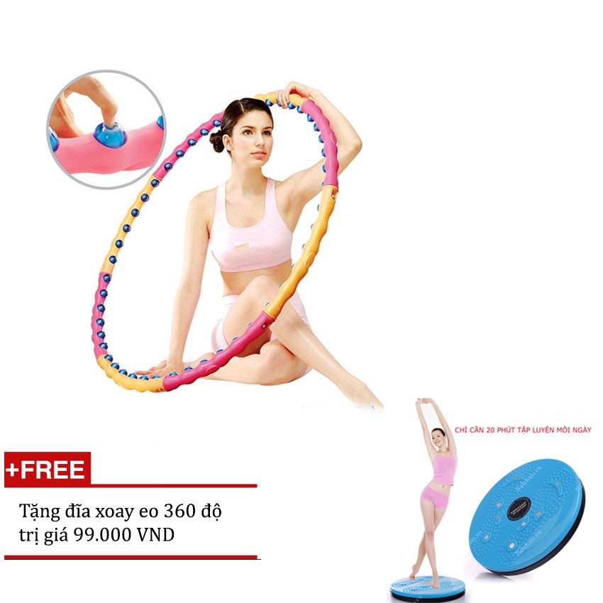 Vòng lắc eo Massage Hoop + Tặng đĩa xoay eo