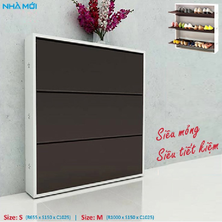 (Nhà Mới) Tủ giày dép siêu mỏng gắn tường