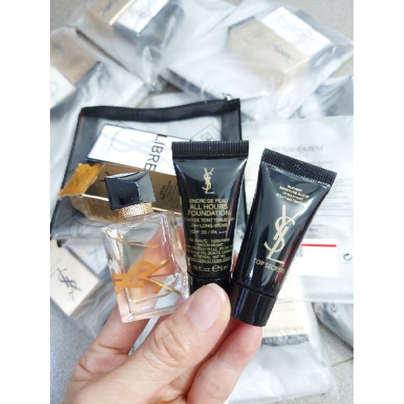 set nước hoa mini + kem nền YSL