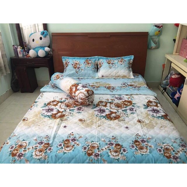 Bộ drap cotton poly hàn quốc (4 món) 1m4x2m