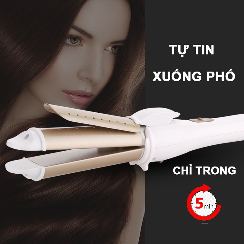 Kẹp tóc hai trong một 220V 35W Sử dụng kép cuộn và thẳng máy ép tóc