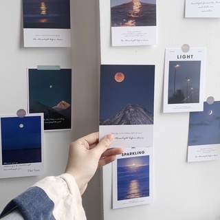 Set 15 ảnh trang trí phòng, 15 tấm postcard decor phòng phong cảnh trời trăng đêm