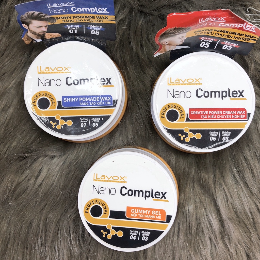 Gel Sáp wax tạo kiểu tóc nam Lavox Nano complex 80ml