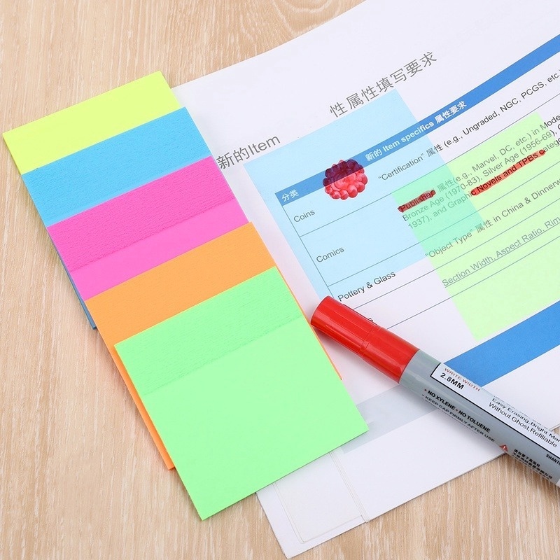 1 Set Giấy Dán Ghi Chú Màu Trong Suốt Bề Mặt Nhám Đơn Giản Tiện Dụng Cho Học Sinh