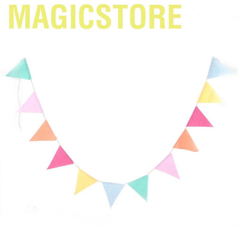 Magicstore 3/5/10m Holiday DIY Decorations Double-Side Colorful Flag Pennants Multicolor Banner Bunting for Celebration