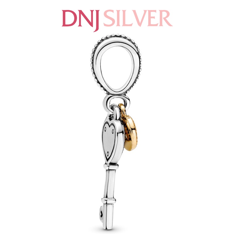 Charm bạc 925 cao cấp, hàng chuẩn bạc - Charm Heart-Shaped Key thích hợp để mix vòng tay charm - DN253