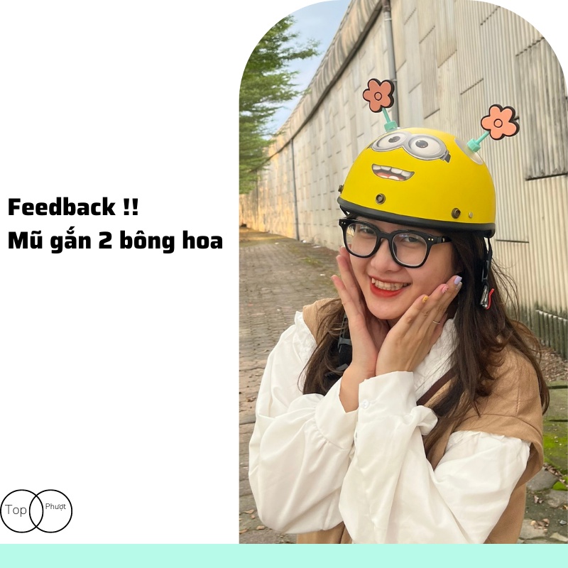 Bông hoa gắn mũ bảo hiểm cute, độc, lạ