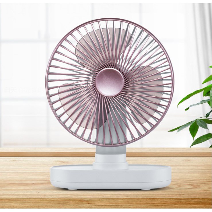 Quạt tích điện để bàn pin dùng 12h siêu khỏe - Quạt tích điện để bàn công suất lớn loại to xoay tự động