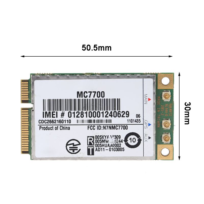 Thẻ Chuyển Đổi PCI-E 3G / 4G WWAN GPS Module MC7700 PCI Không Dây Cho Laptop