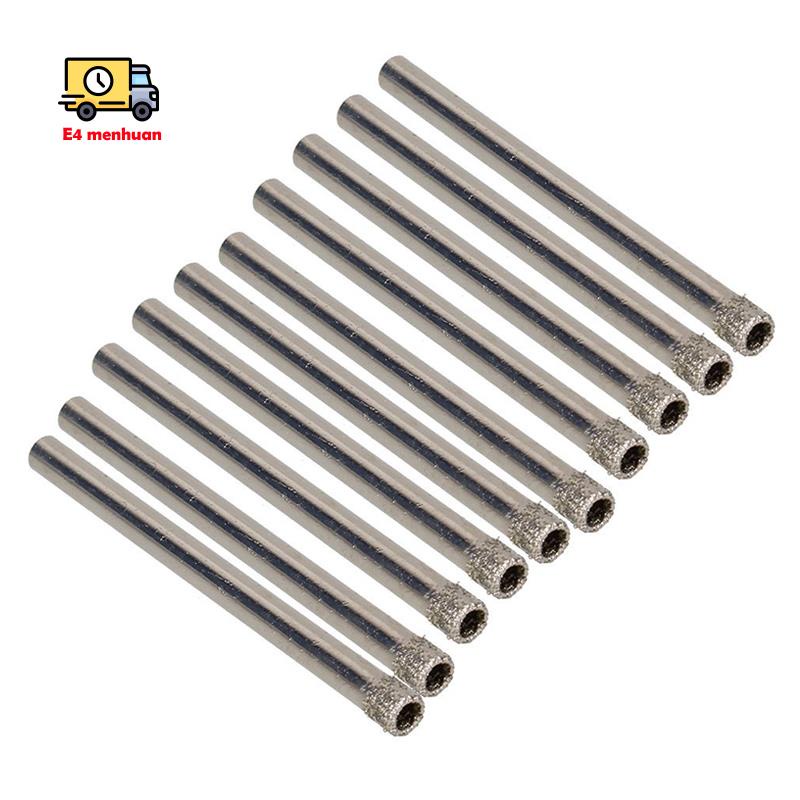 Set 10 mũi khoan lỗ kim cương/gạch men/kính 4mm