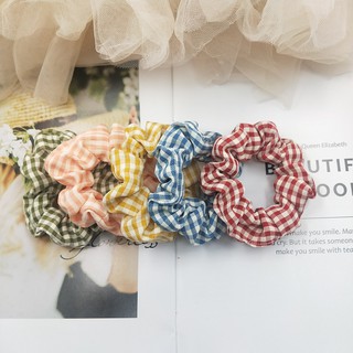 Scrunchies buộc tóc - Scrunchies cột tóc lưới caro co giãn TEMI209 - Phụ kiện tóc nữ siêu xinh, siêu rẻ