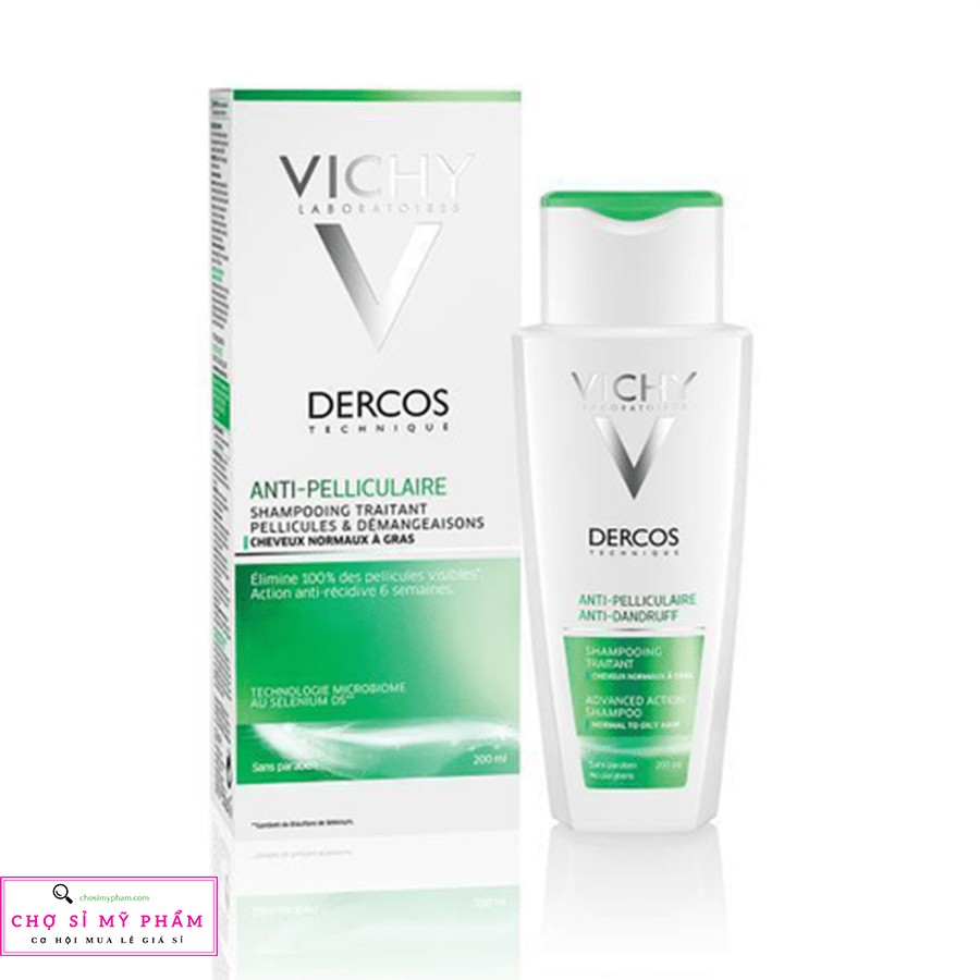 Dầu gội giảm gàu cho da đầu dầu Vichy Dercos Anti Dandruff Shampoo oily Hair 200ml