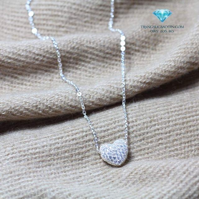 Dây chuyền mặt tim đá bạc