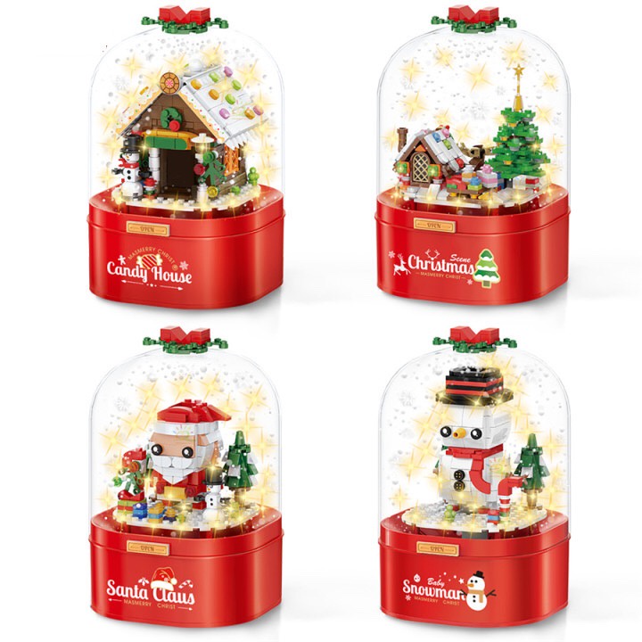 Đồ Chơi Lắp Ráp Hộp Nhạc Giáng Sinh, Quà Tặng Noel Cho Bé