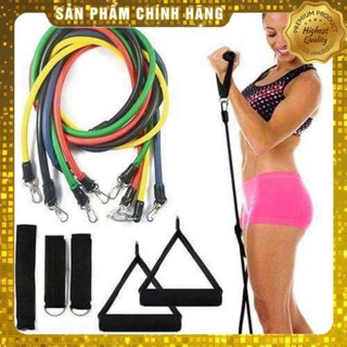 Bộ Dây Ngũ Sắc Tập Gym Đàn Hồi Cao Cấp 11 món