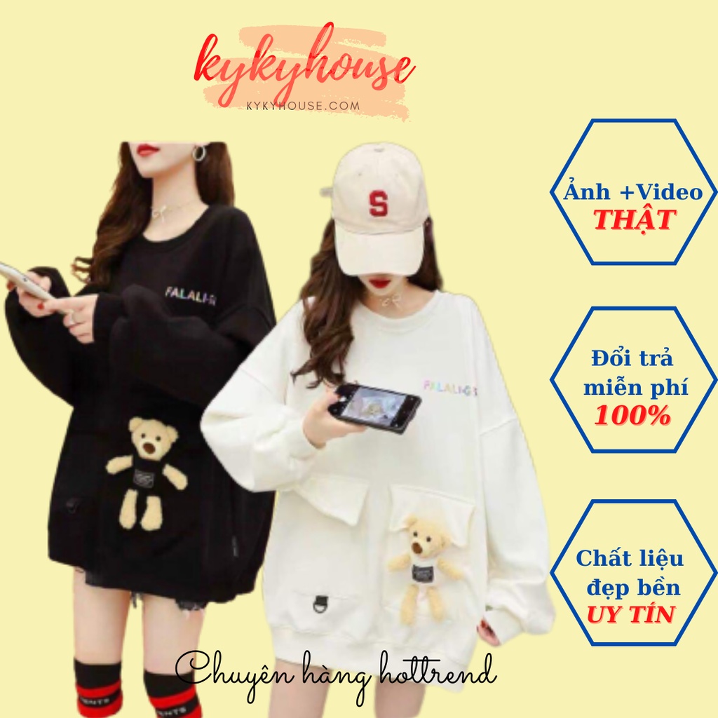 Áo Nỉ Nữ Có Gấu Dễ Thương, Áo Khoác Hoodie Kykyhouse Sp000441