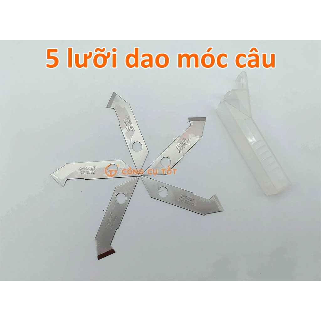 Hộp 5 lưỡi dao móc câu rọc mica đa năng C-Mart A0003B