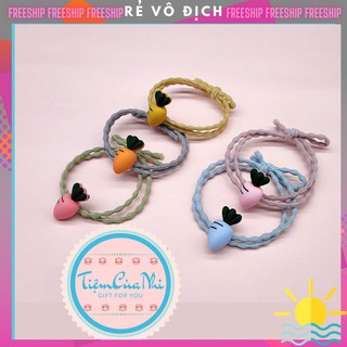 Set 5 dây buộc tóc cột tóc nữ củ cải cà rốt 5 màu Tiệm Của Nhi CT006