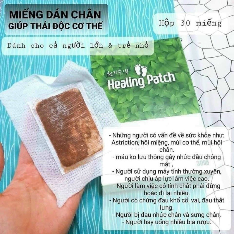 Miếng Dán Thải Độc Chân Healing Patch Hộp 30 Miếng