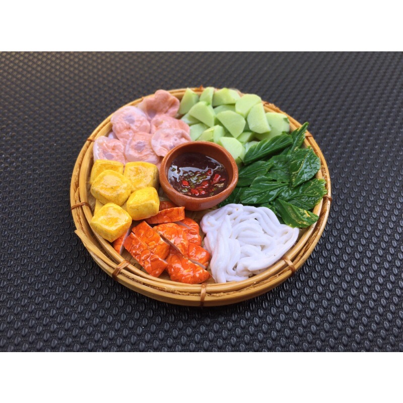 Móc khoá mô hình bún đậu mắm tôm