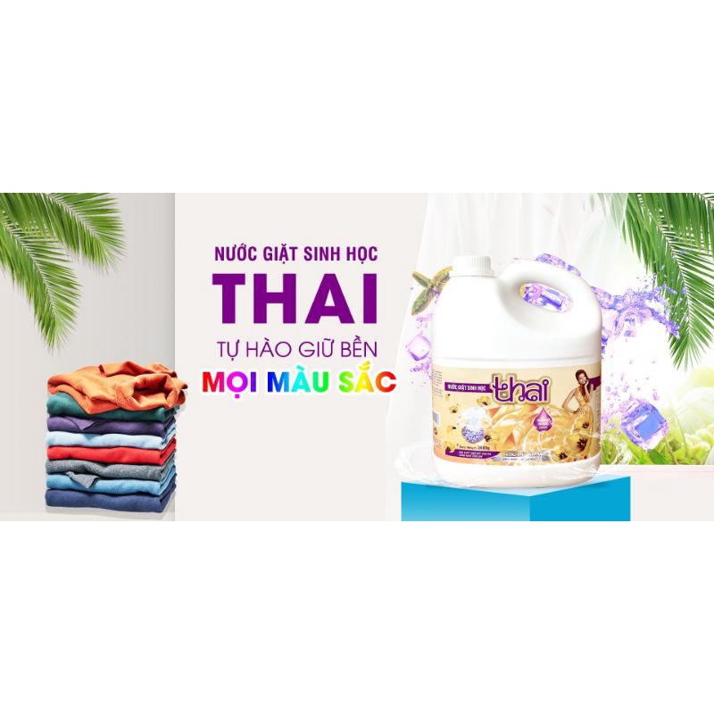 Nước Giặt Sinh Học THAI, Màu Hồng Hương Comfort Khử Mùi Hiệu Quả, Can 3,6L