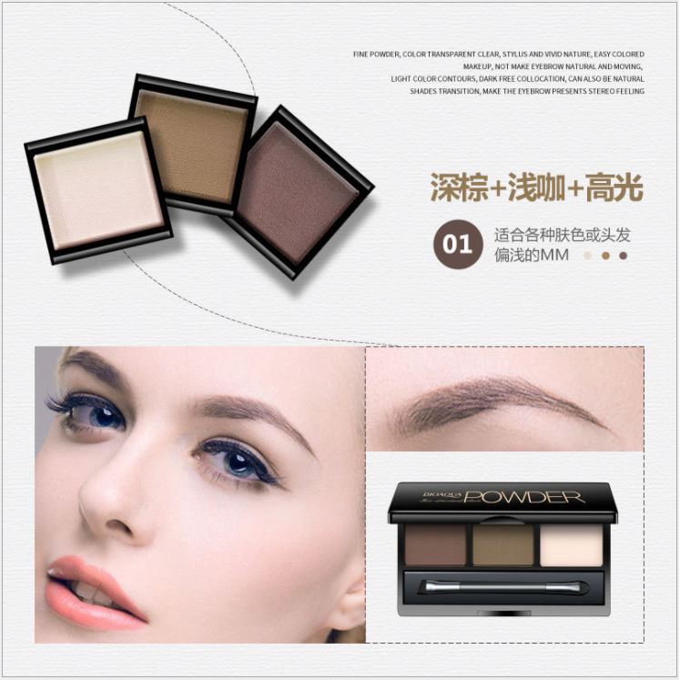 Hộp kẻ lông mày Powder 3 ô kèm chổi - Sammi beauty - D3 | BigBuy360 - bigbuy360.vn