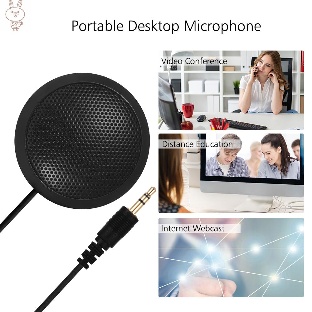 Only♥Desktop Omni-directional Microphone with 3.5mm Jack for Desktop Computer Recorder Pen Portable High Sensitivity Mic Cable Length 2m for Video Conference Meeting Internet Webcast