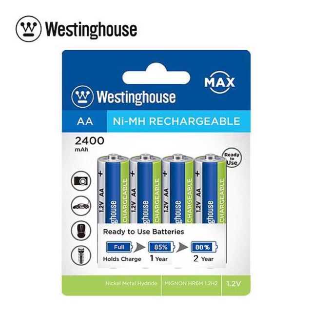PIN AA WESTINGHOUSE 2400 MAH - VỈ 4 VIÊN