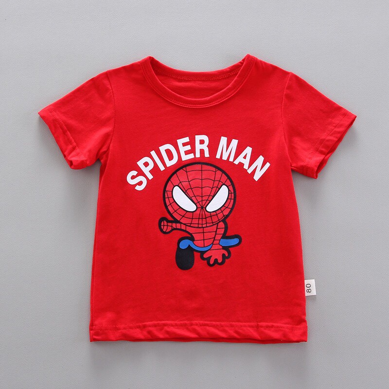 Bộ Quần Áo Cho Bé Trai Từ 1 Đến 4 Tuổi Chất Cotton Mềm Mại Thoáng Mát 3 Màu Người Nhện Dễ Thương