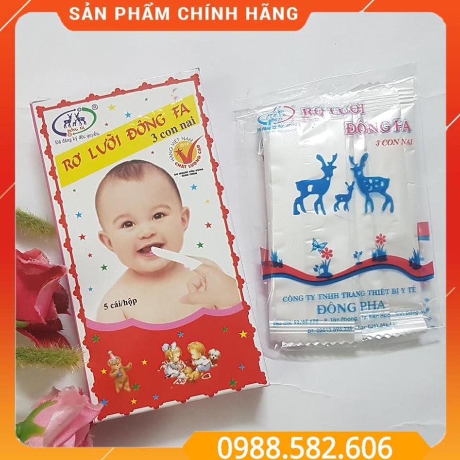 Combo 25 Miếng Tưa Lưỡi Đông Fa 3 Con Nai / Rơ Lưỡi Cho Bé (1 HỘP) - 838501545213